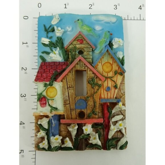 Decorative Wall Light Switch Plates Lot of 4 Loon Floral Cats Outlet Covers - Picture 2 of 5